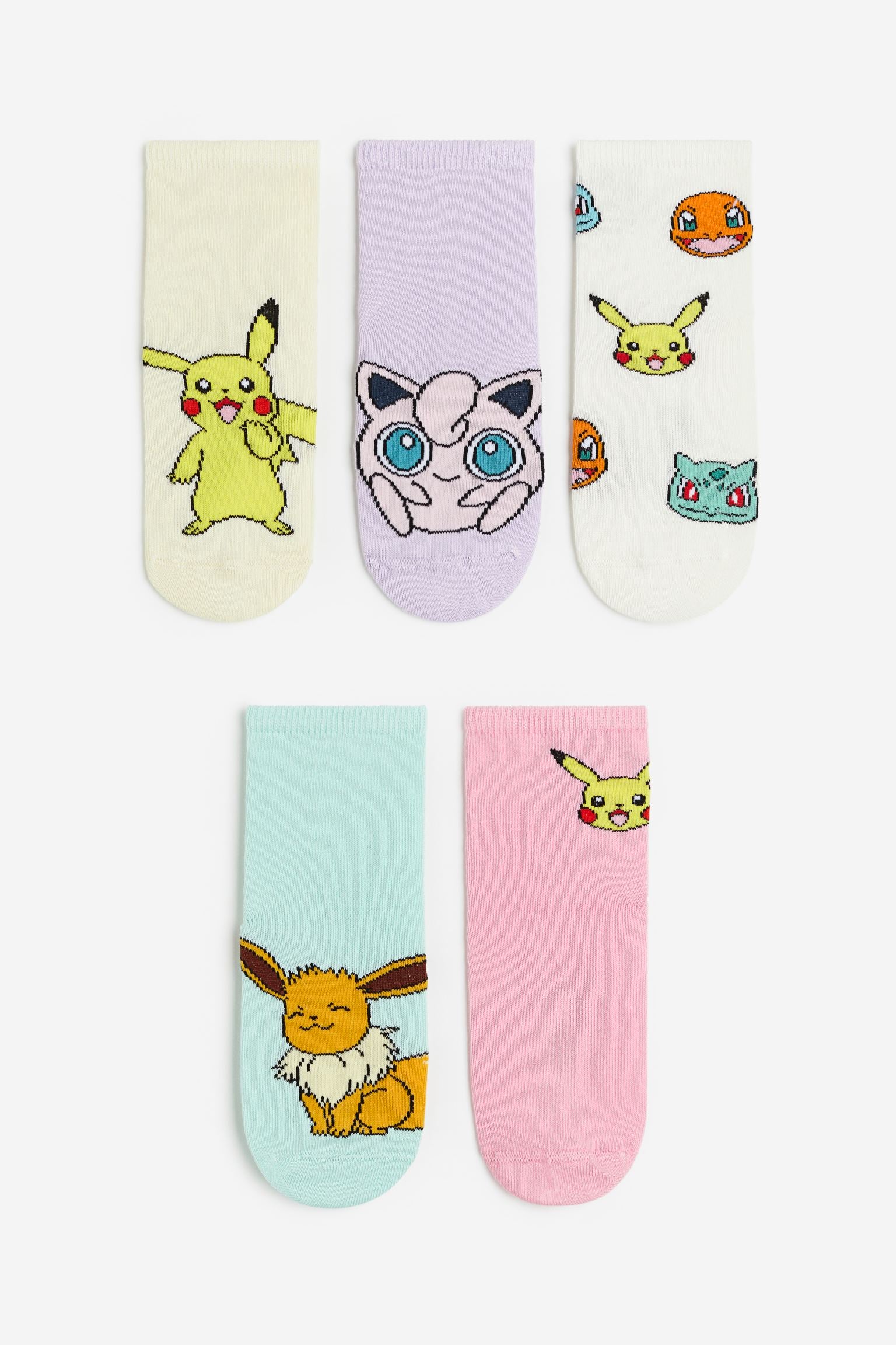 H&M x Pokémon socks set, 5 pieces, multicolor