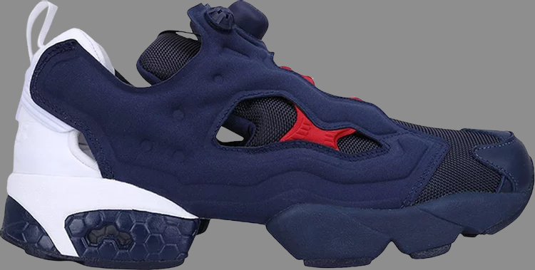 حذاء رياضي Instapump fury pop colligate Navy Scarlet من Reebok باللون الأزرق