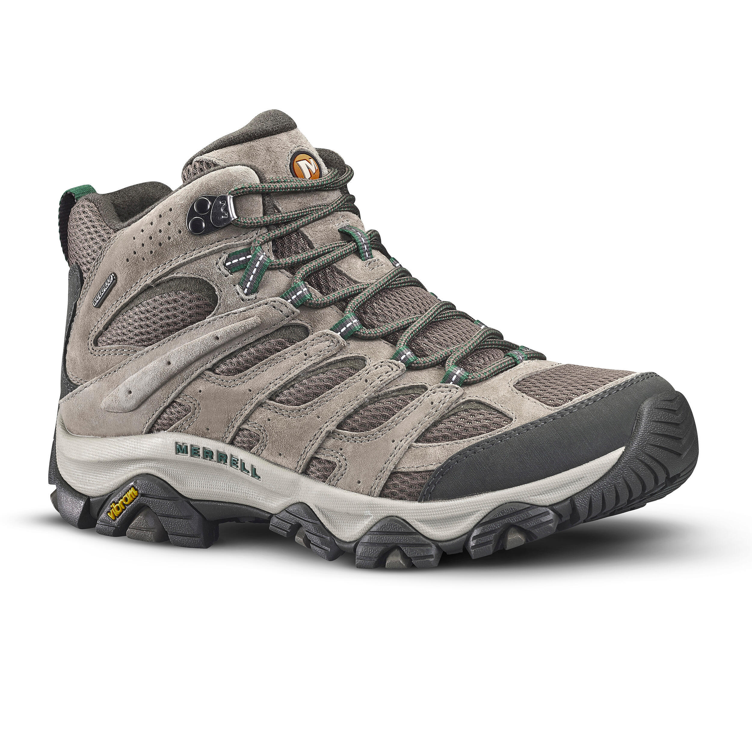 حذاء رجالي للمشي لمسافات طويلة من Merrell Moab 3 متوسط ​​الارتفاع، رمادي-بيج