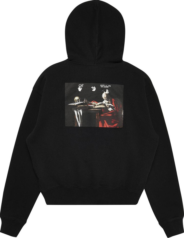 Off-White Caravag Paint Over Hoodie 'Black', black