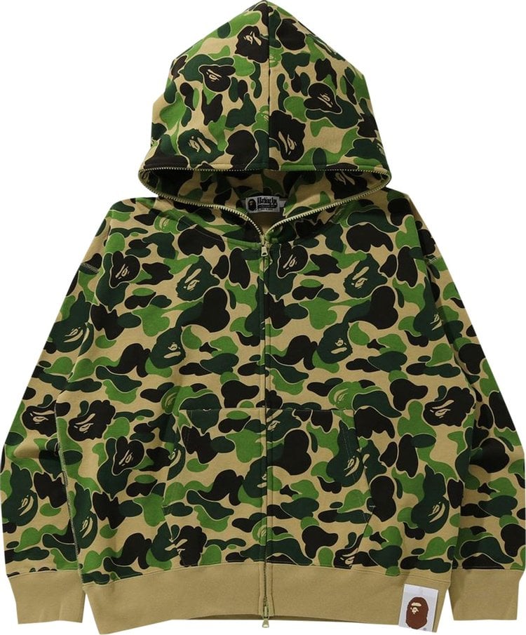 هودي بسحاب كامل من BAPE Giant ABC Camo باللون الأخضر