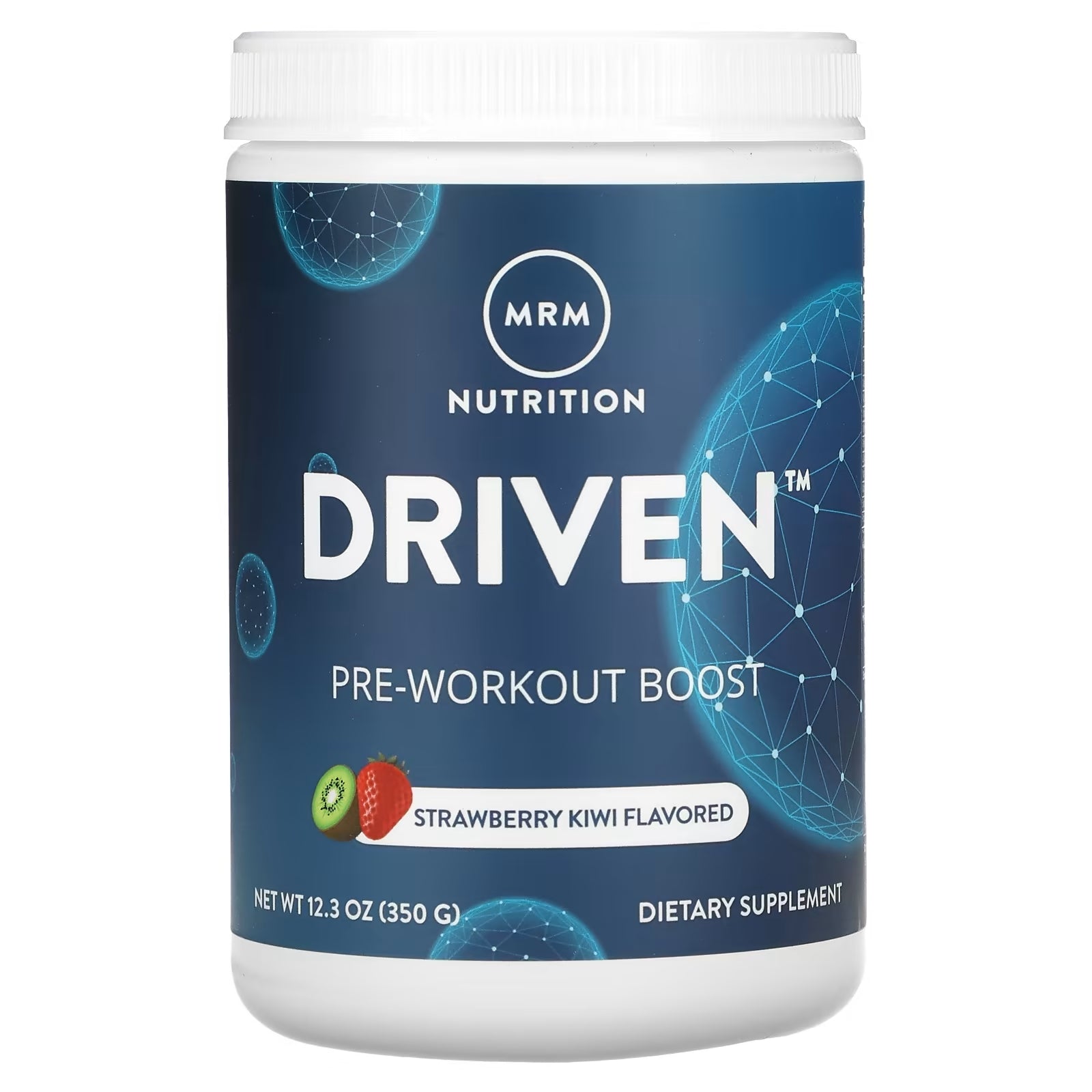 MRM Nutrition Driven Pre-Workout Supplement, Strawberry & Kiwi Flavor, 350 g