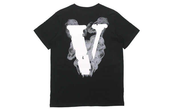 تي شيرت VLONE Smoke Demon Angel Pattern Alphabet Logo Short Sleeve Couple Style أسود، أسود