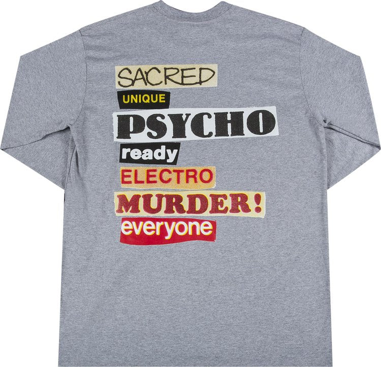 قميص Supreme Sacred Unique بأكمام طويلة "Heather Grey"، باللون الرمادي