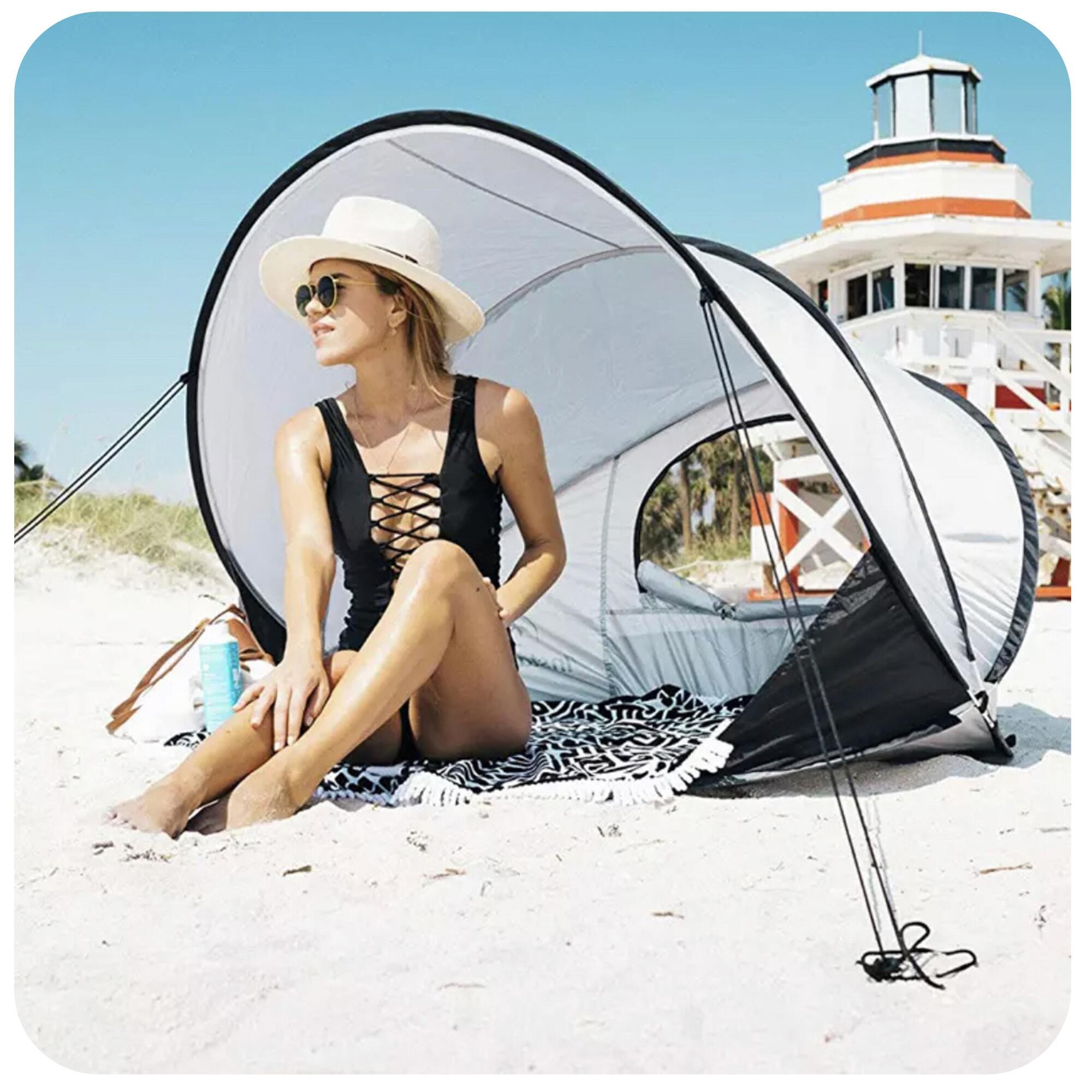 Beach tent Deryan Pop Up XXL, silver