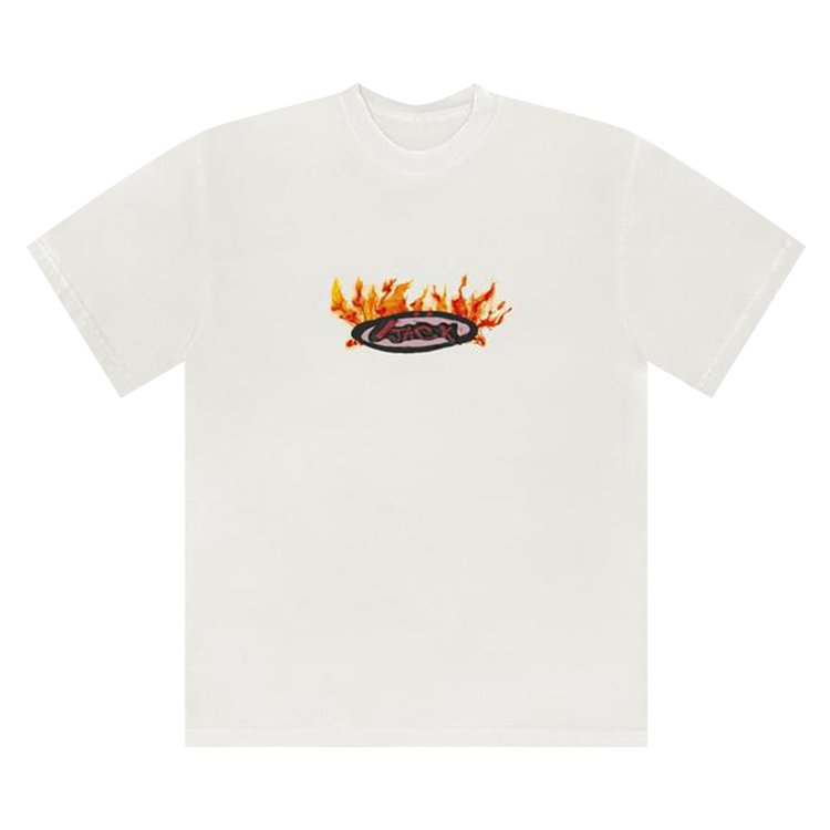 قميص Flame Tee "White" من مجموعة Cactus Jack من تصميم Travis Scott، باللون الأبيض