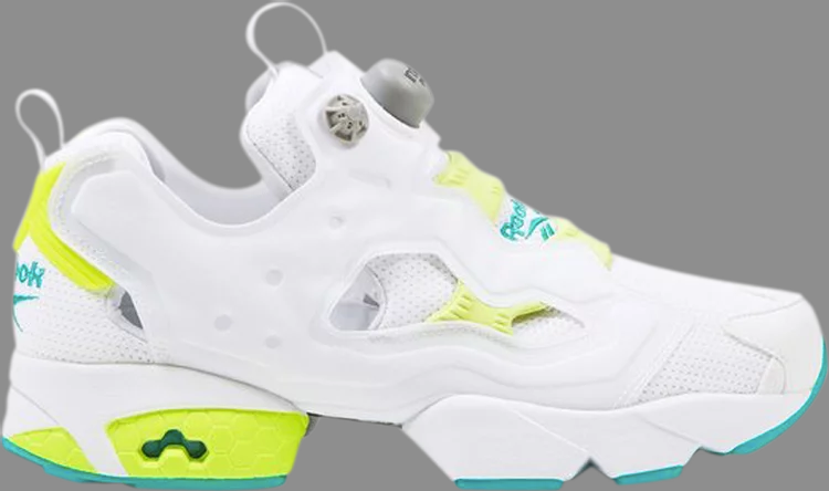 حذاء رياضي Instapump fury og 'timeless teal' من Reebok باللون الأبيض