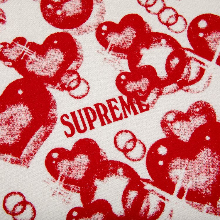 تي شيرت Supreme Hearts بأكمام قصيرة "أبيض" باللون الأبيض