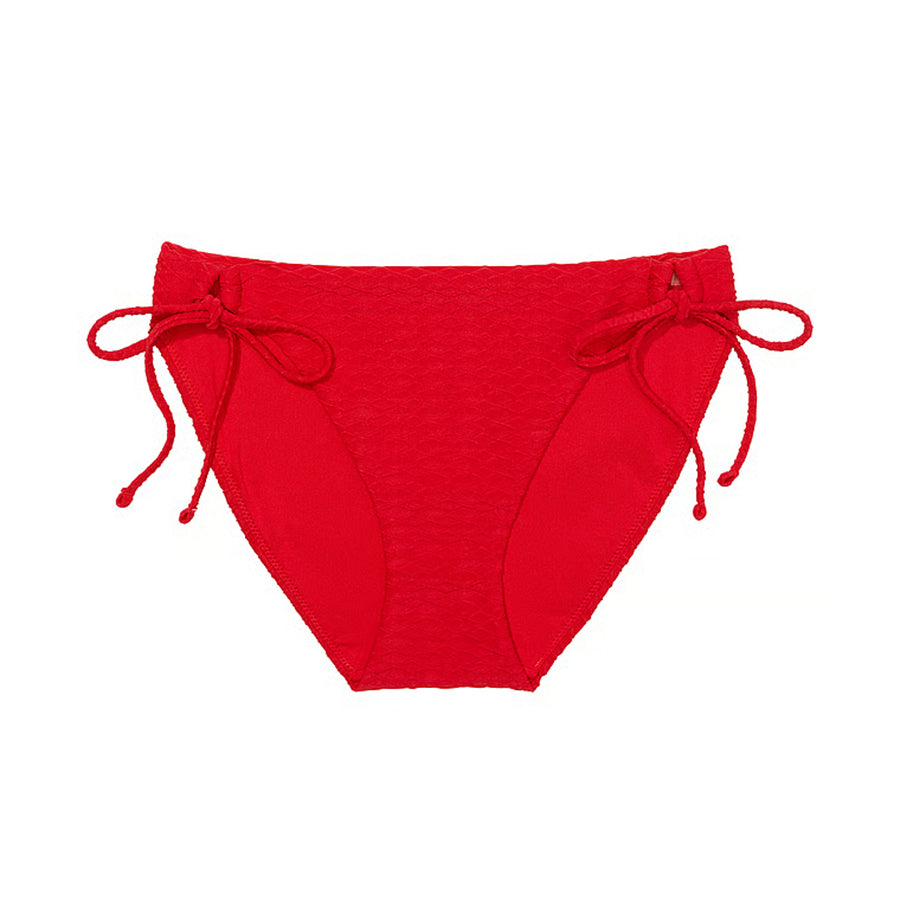 Victoria's Secret Swim Mix & Match Side-Tie Fishnet Bikini Bottoms, Red