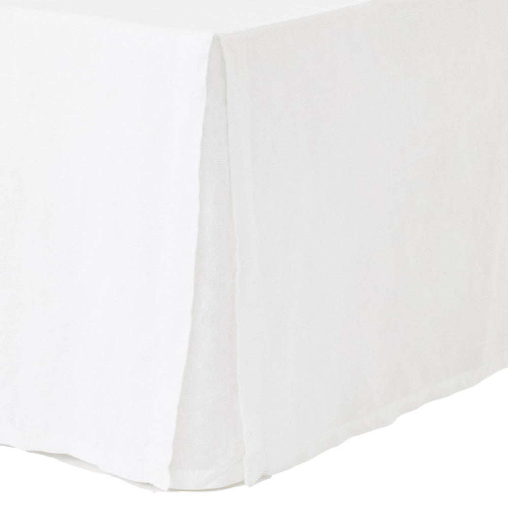 H&M Home Linen-blend bed valance, white