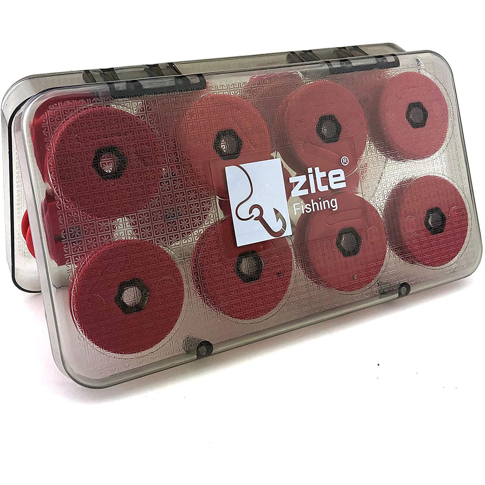 Zite Fishing Leash Winder Box with 16 Line Winders, Red