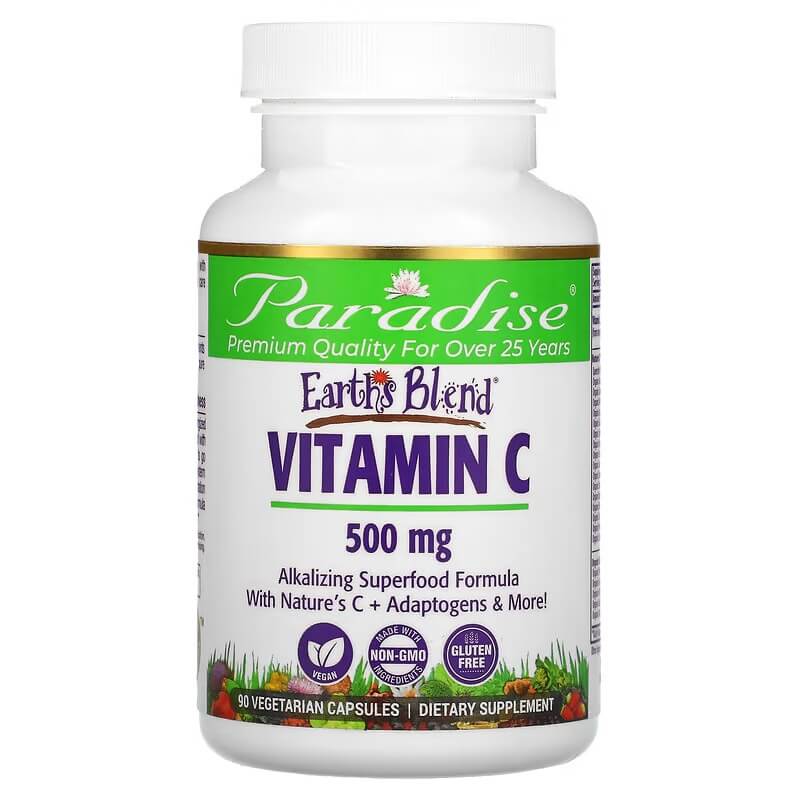 Vitamin C Paradise Herbs Earth's Blend 500 mg, 90 capsules