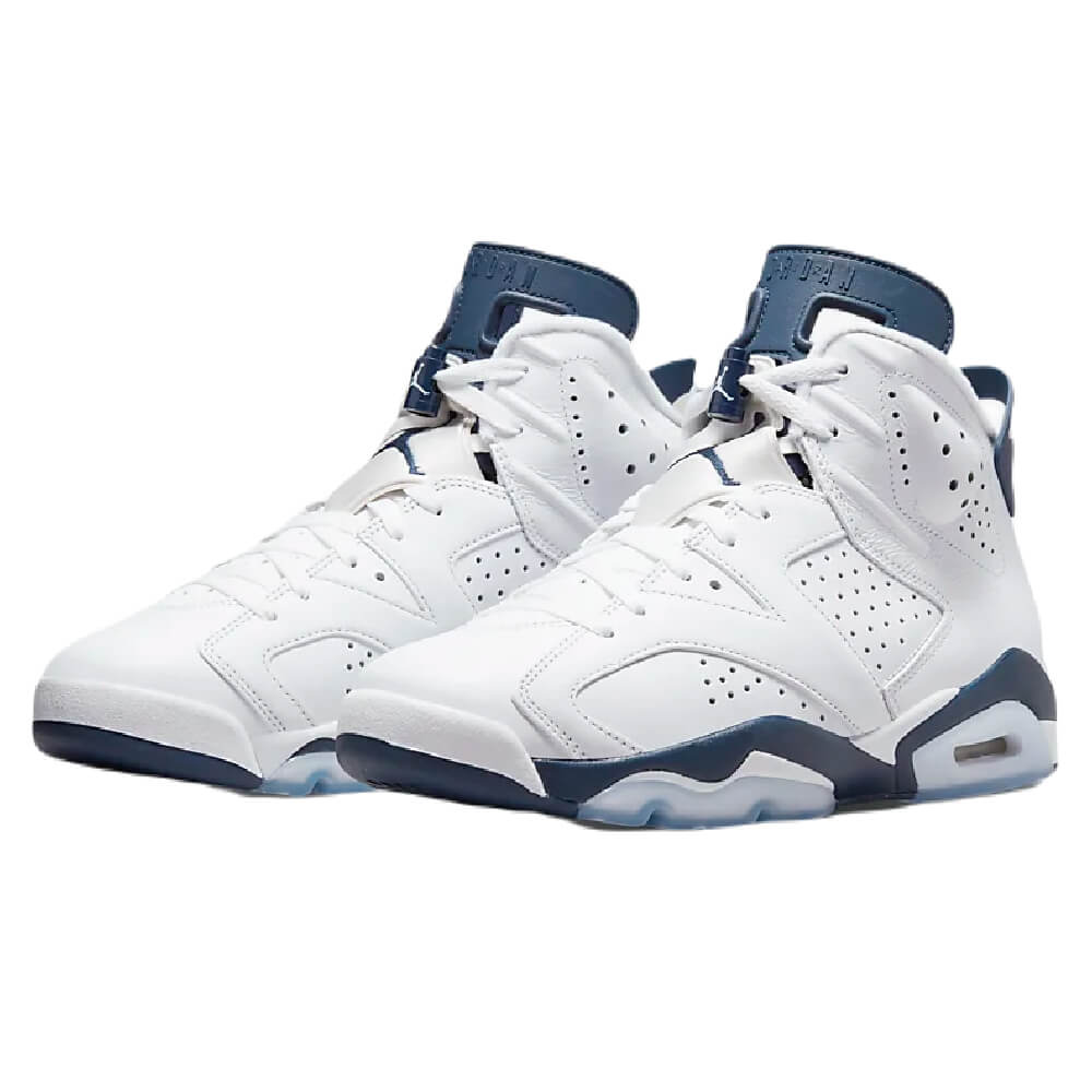 حذاء رياضي Nike Air Jordan 6 Retro للرجال، أبيض/كحلي