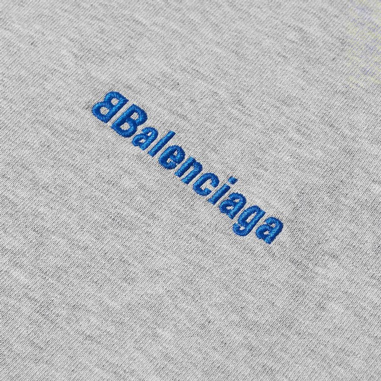 Balenciaga BB Corporate Hoodie 'Heather Grey/Royal Blue', gray