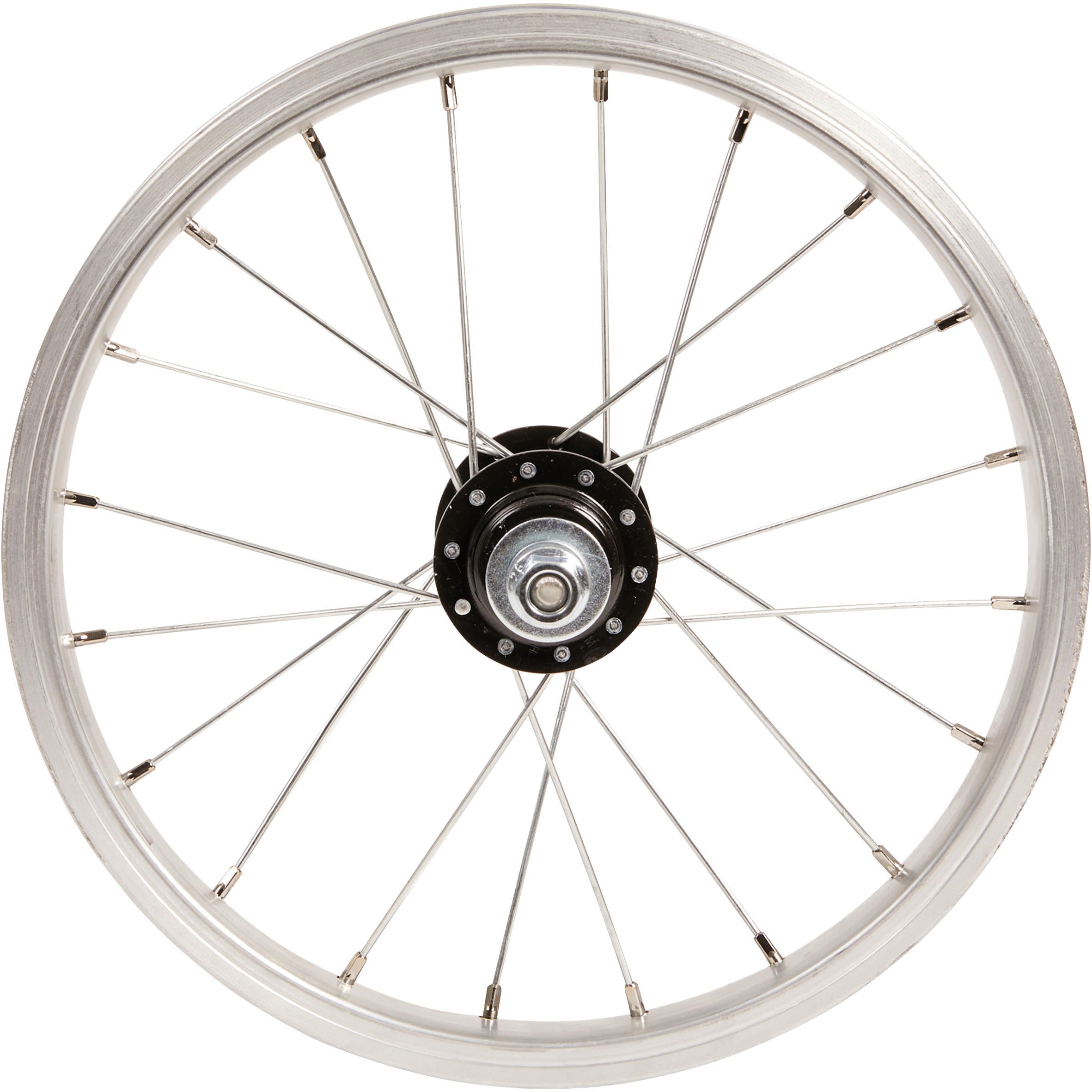 Rear wheel 14" freewheel drum brake/V-brake child silver BTWIN , light gray