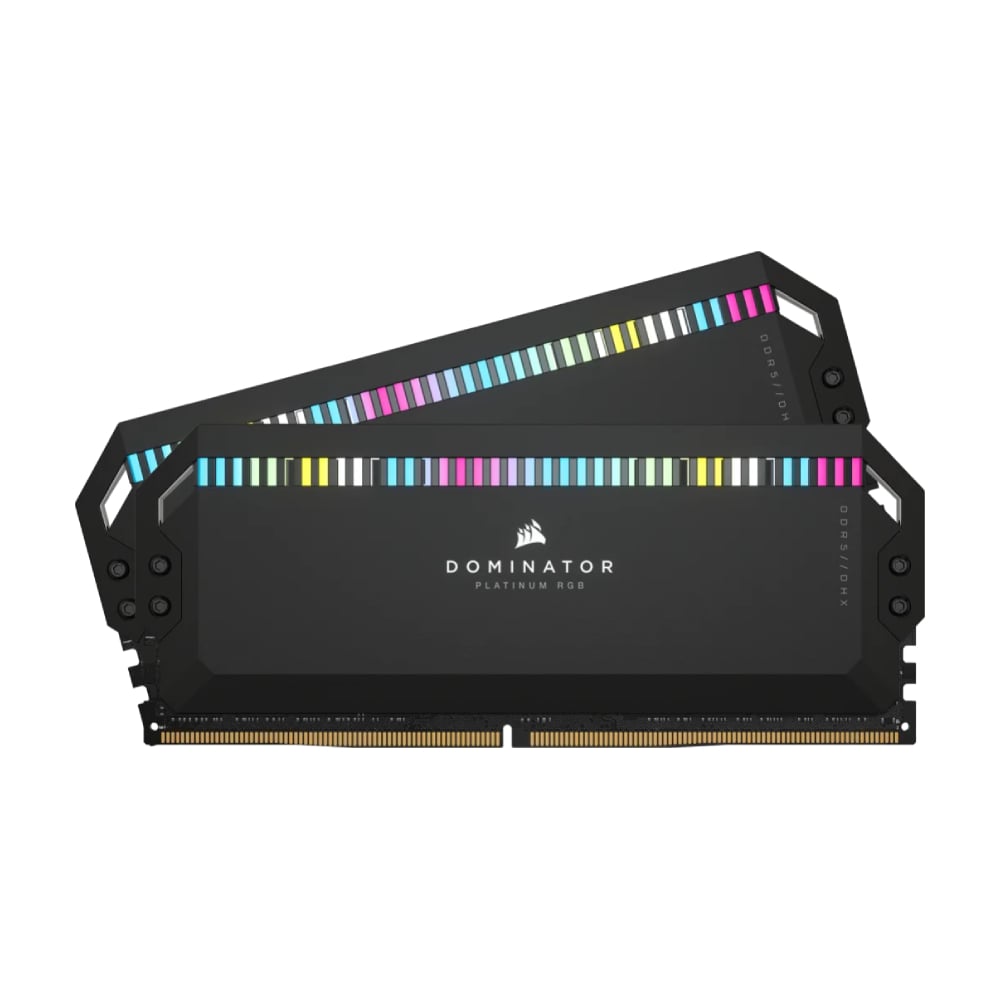 Corsair Dominator Platinum RGB RAM, 64 GB (2x32 GB) DDR5, 6000 MHz, CL30, CMT64GX5M2B6000C30, black