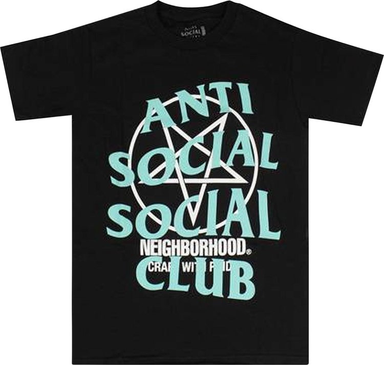 تي شيرت Anti Social Social Club x Neighborhood Filth Fury "أسود"، أسود