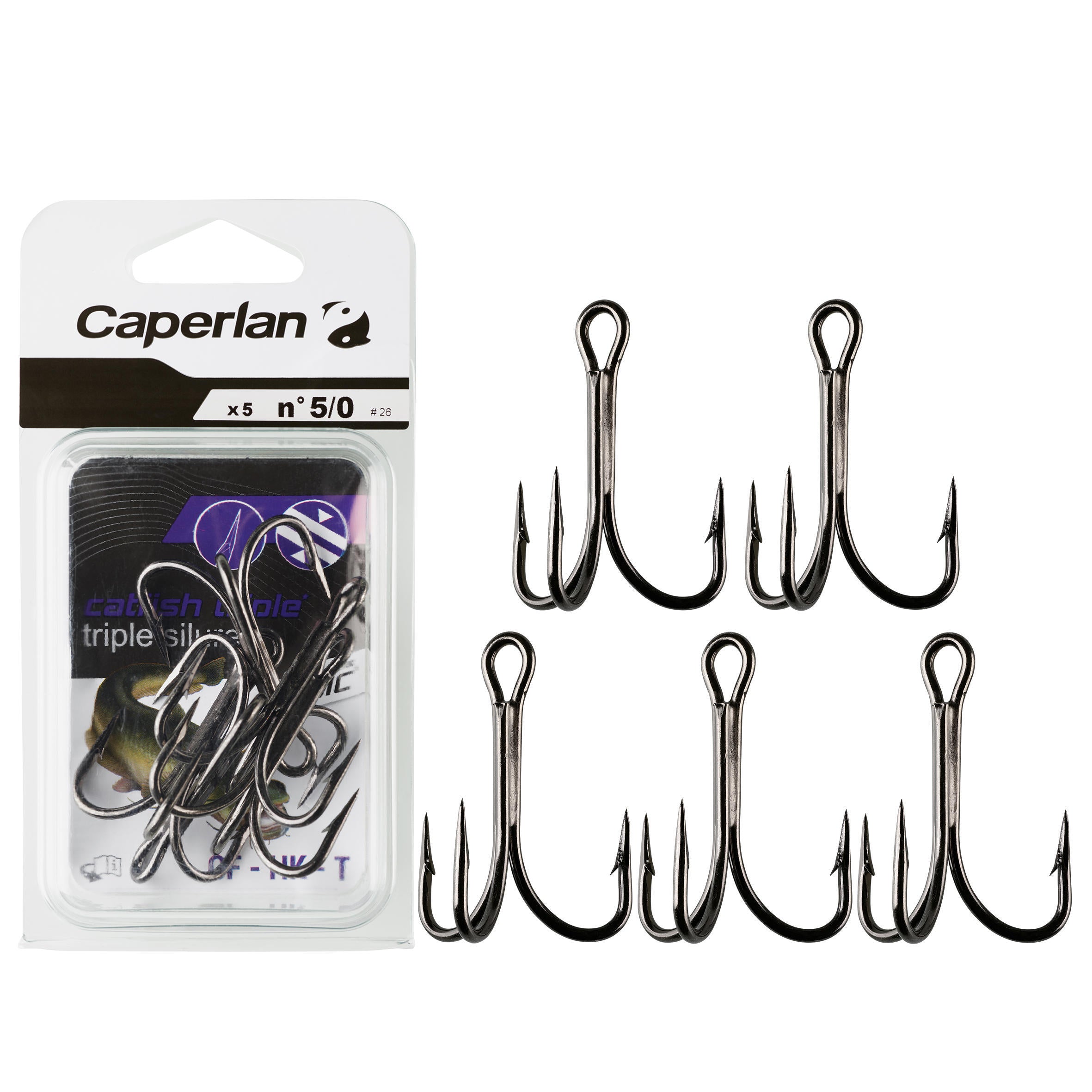 Triple hook CF HK size 5 for catching catfish CAPERLAN