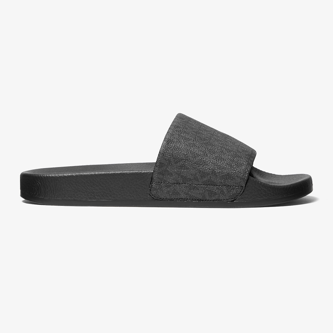 Michael Kors Jake Logo Slide Slides, black