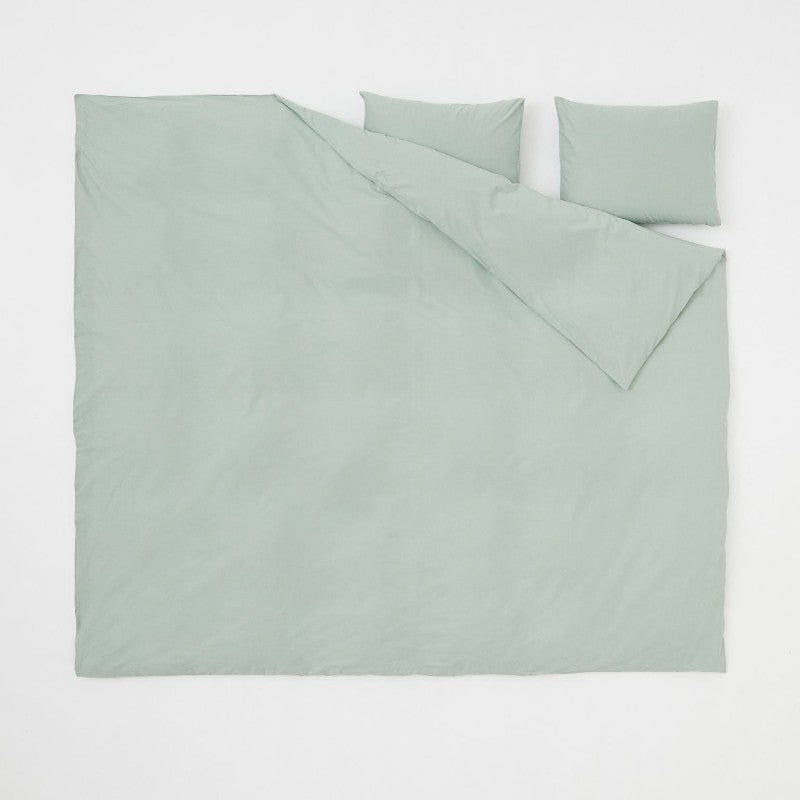 H&M Home Cotton Double Bed Set, Sage Green