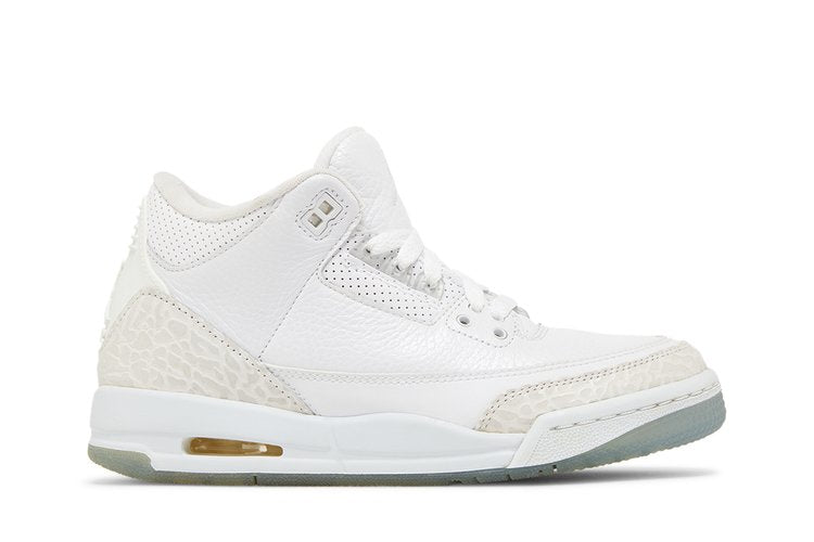 حذاء رياضي Air Jordan 3 Retro BG 'Triple White' باللون الأبيض