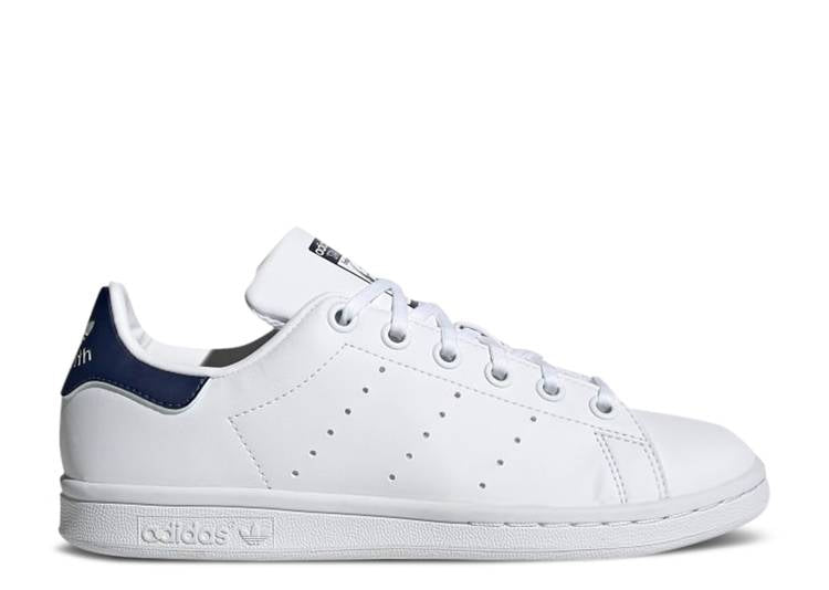 حذاء رياضي Adidas STAN SMITH J 'WHITE DARK BLUE' باللون الأبيض