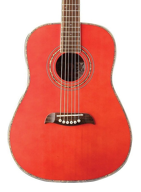 جيتار أوسكار شميدت OGHSTR-A 1/2 Dreadnought Acoustic باللون الأحمر