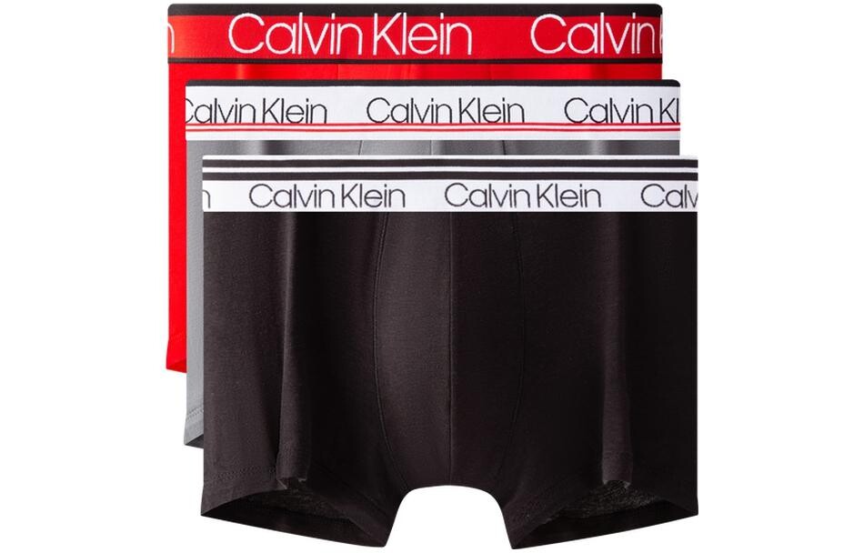 Calvin Klein Men's Briefs 3 Pack (Black, Red and Gray)