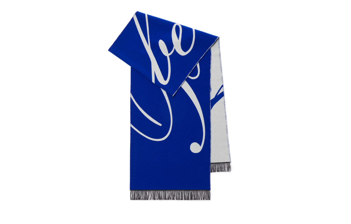 Burberry Logo Intarsia-knit scarf, blue/white