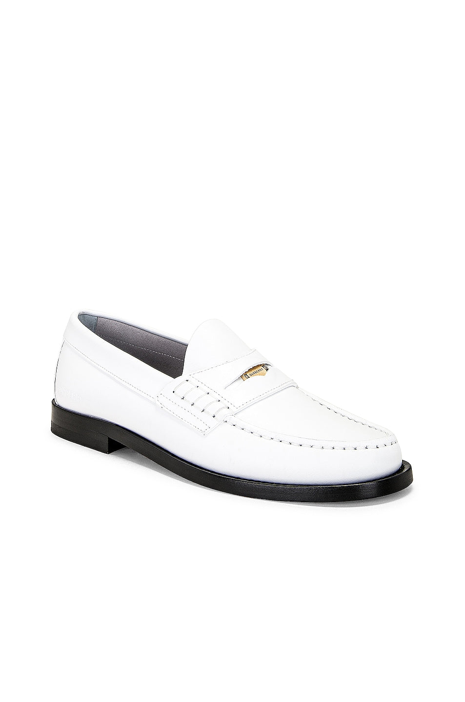 Burberry Leather Loafers in Optic White