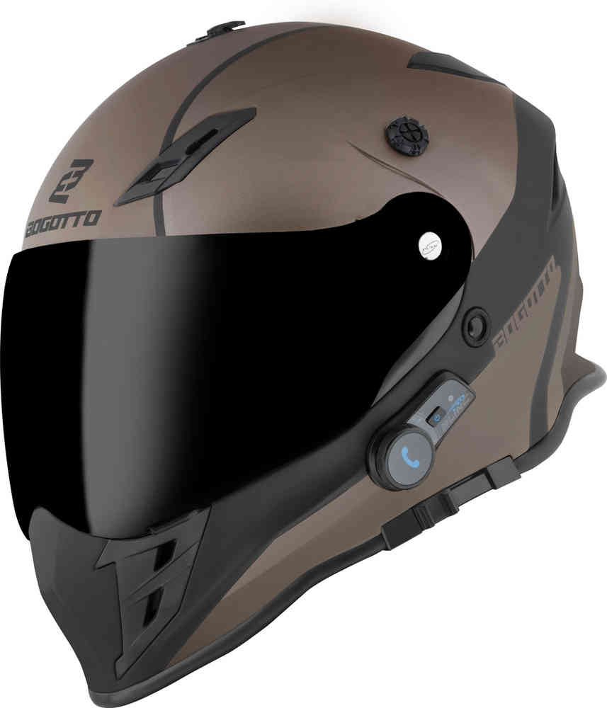 H331 BT Tour EVO Bluetooth Enduro Helmet Bogotto, Matt Black/Brown