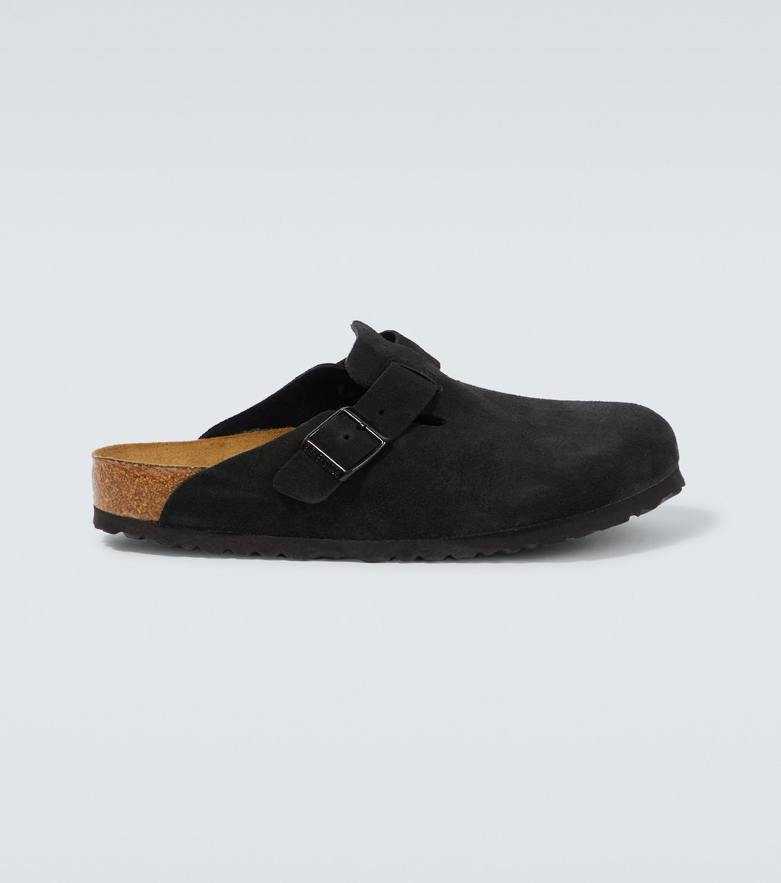 Boston SBF Birkenstock suede mules, black