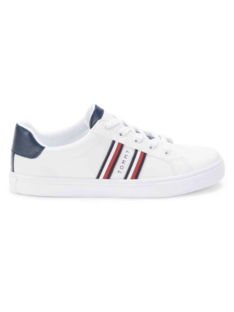 Tommy Hilfiger Striped Logo Sneakers, White