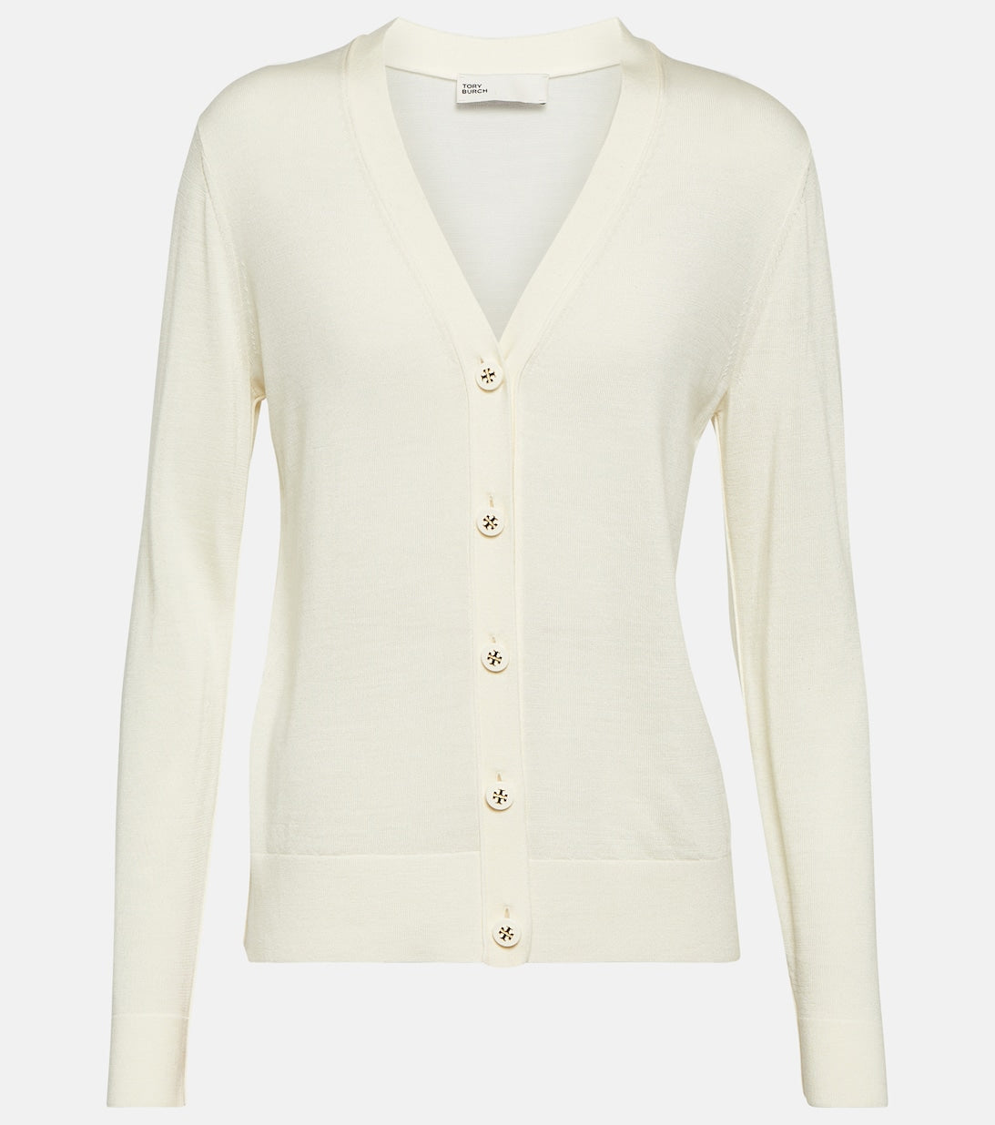 Simone wool and silk cardigan TORY BURCH, white