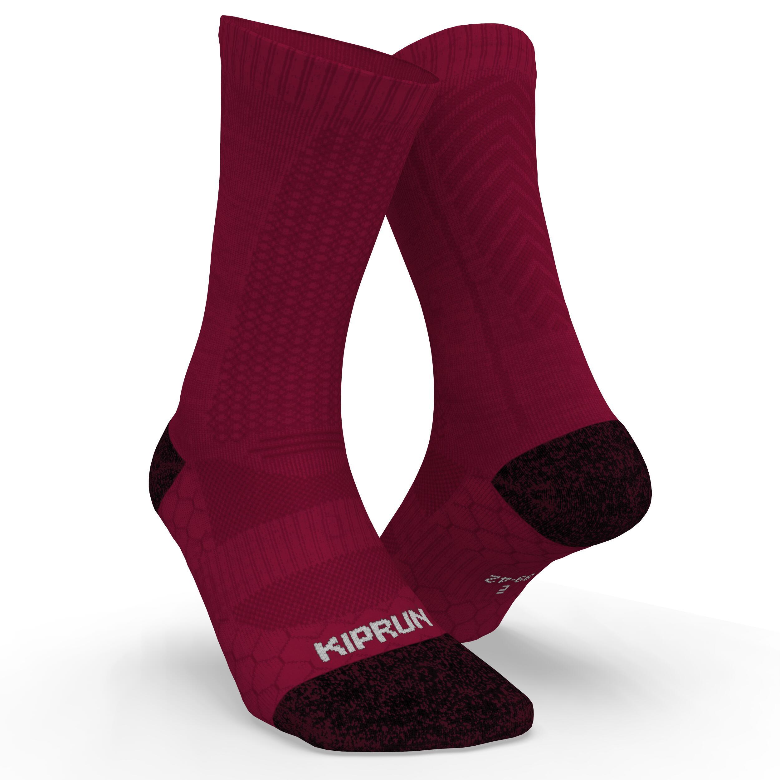 Running socks - Run 900 Mid merino wool, dark blue KIPRUN, dark blue