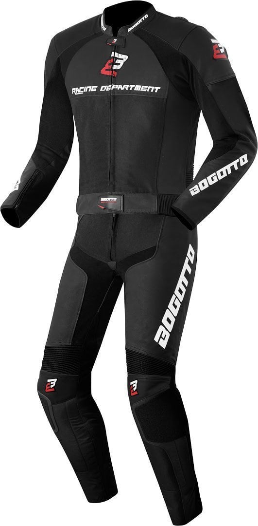 Bogotto Losail Two Piece Motorcycle Leather Suit with Mesh Lining black