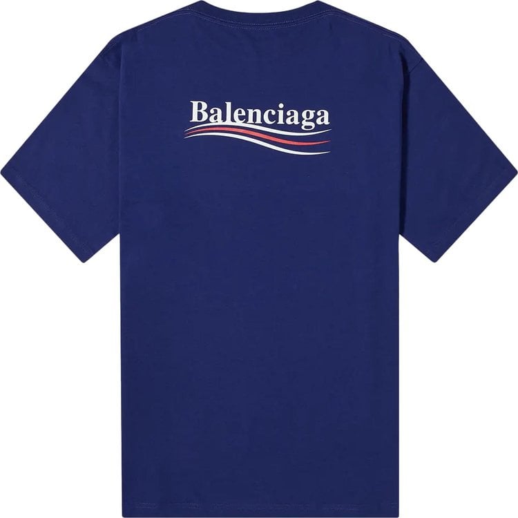 Balenciaga Logo Print T-Shirt 'Pacific Blue/White', Blue