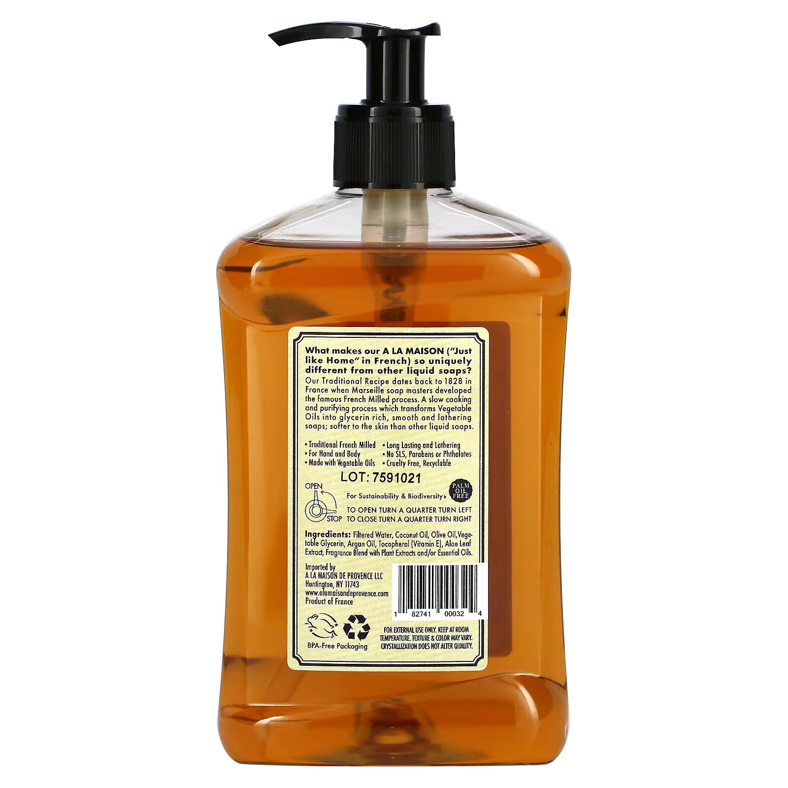 A La Maison de Provence, Liquid Hand & Body Soap, Lavender & Aloe, 16.9 fl oz (500 ml)