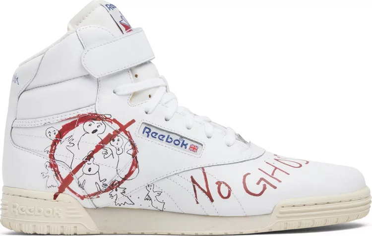 حذاء رياضي bait x stranger things x ghostbusters x ex-o-fit vintage hi 'dustin' Reebok، باللون الأبيض