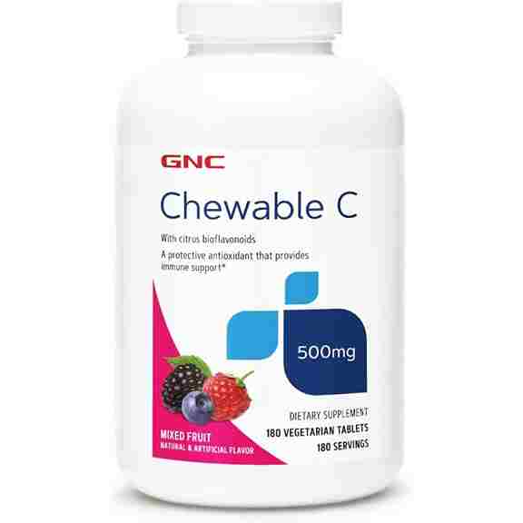 Vitamin C GNC Chewable C 500 mg, 180 tablets Vegetarian Tablets