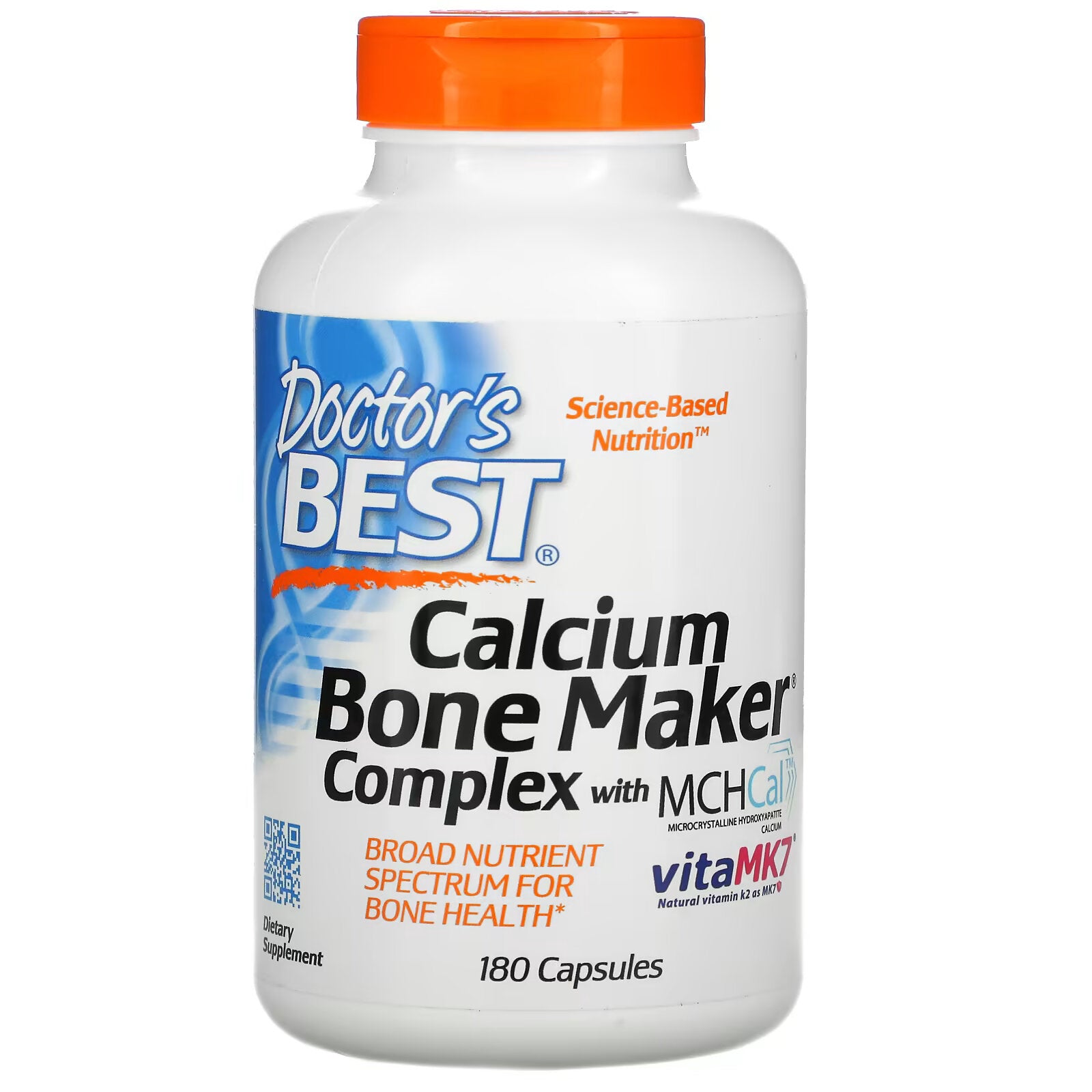 Doctor's Best, Calcium Bone Maker, MCHCal and VitaMK7 Complex, 180 Capsules