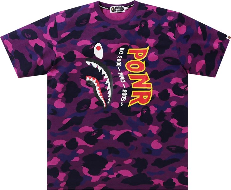 تي شيرت BAPE Color Camo Shark Wide Tee "أرجواني"، أرجواني