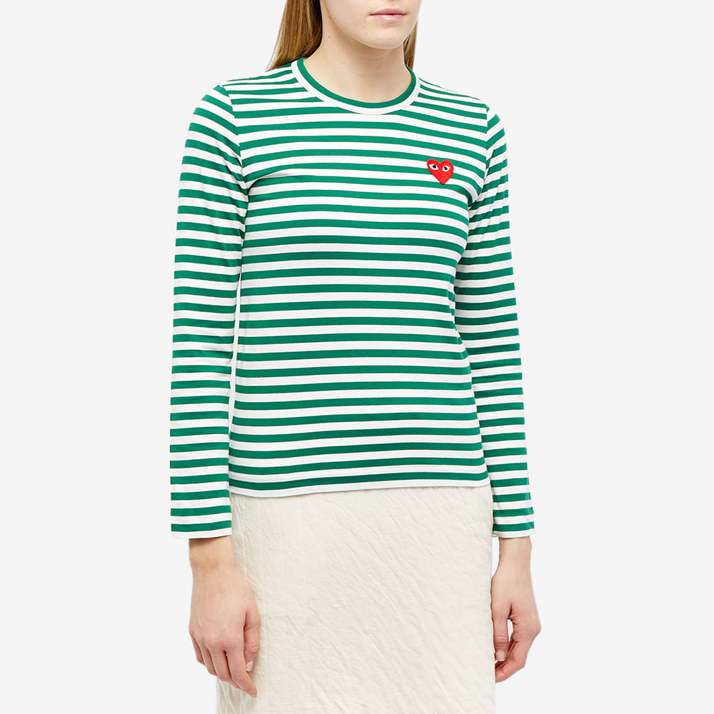 Comme des Garcons Play Women's Long Sleeve Heart Logo Stripe