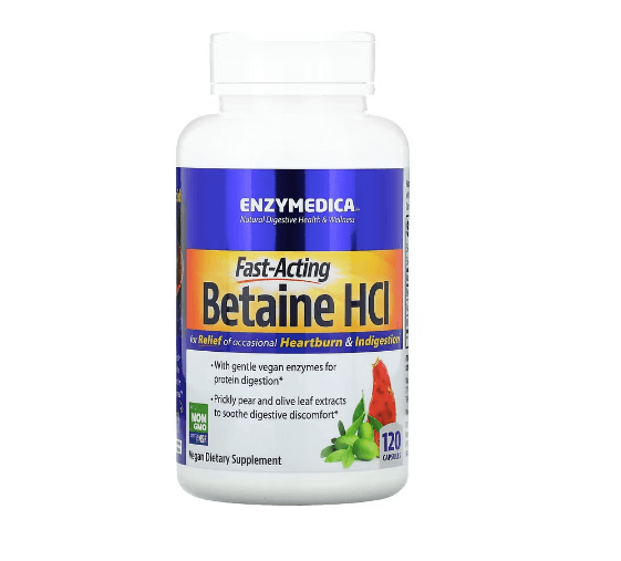 Betaine hydrochloride 120 capsules Enzymedica