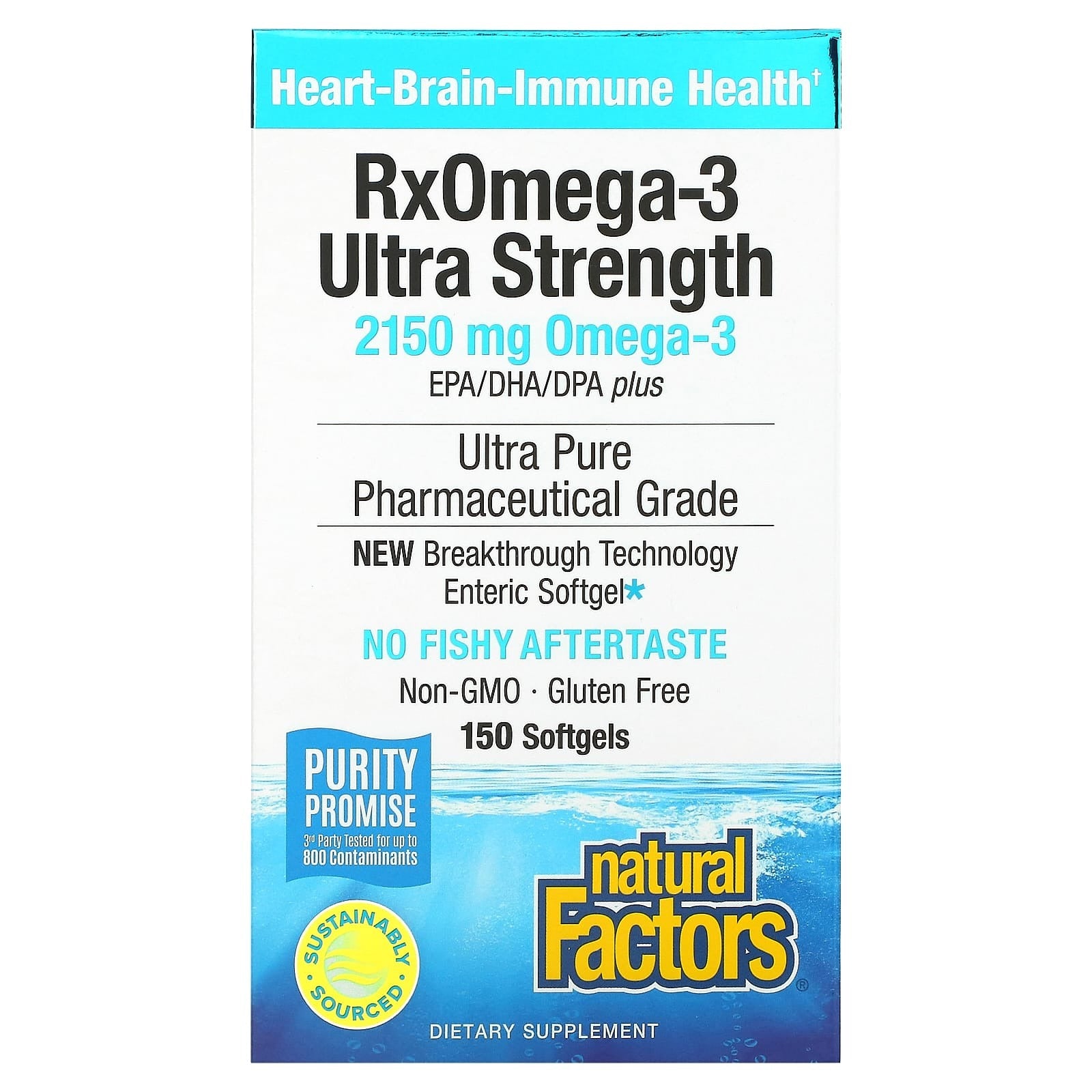 RxOmega-3 900 mg EPA/DHA Natural Factors 1075 mg Ultra Strength, 150 Softgels