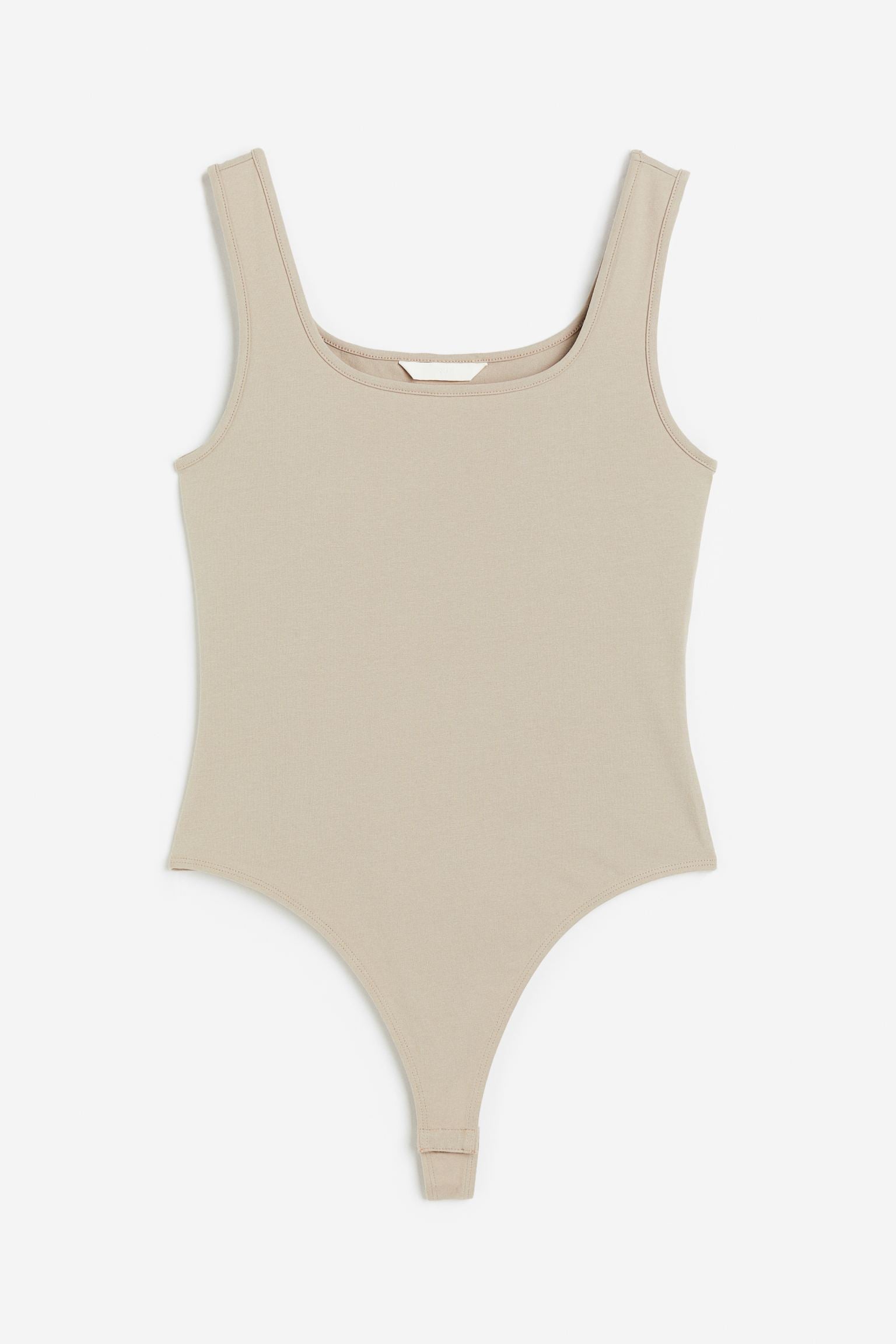 H&M Square-neck Thong bodysuit, beige