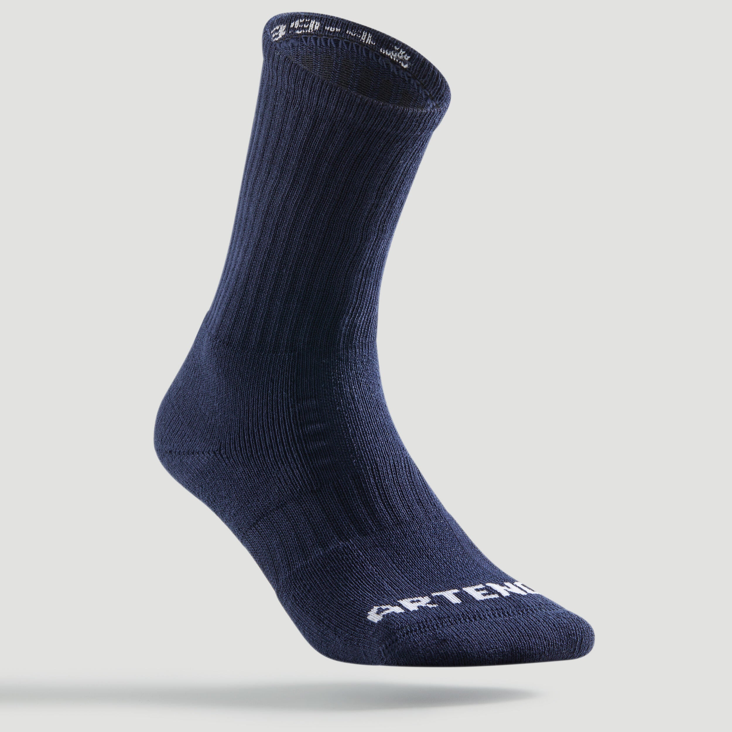 Tennis socks RS 500, high, long, 3 pcs., dark blue ARTENGO, black blue