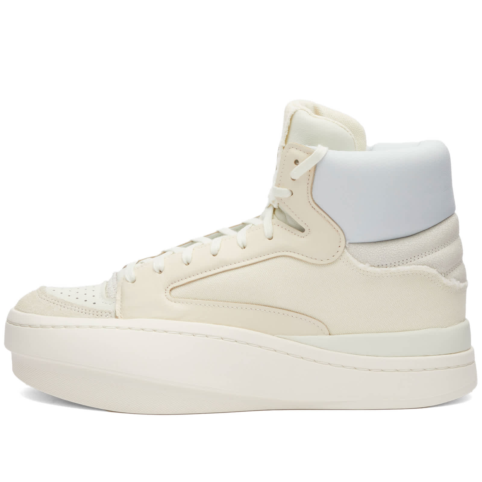 Y-3 Lux Bball High Sneakers, Off White, Cream White & White Tint