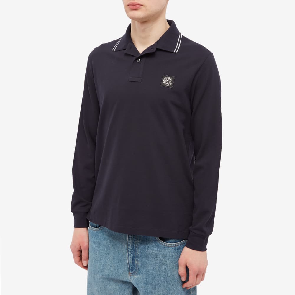 Stone Island Long Sleeve Patch Polo T-Shirt