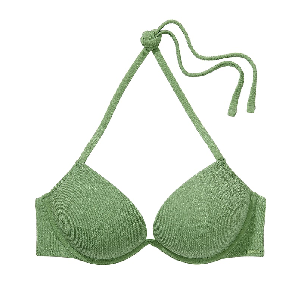 Victoria's Secret Pink Super Push-up bikini top, green